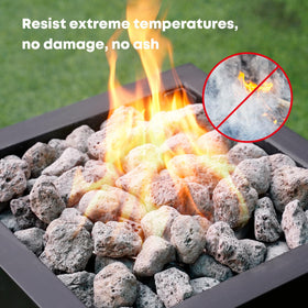 Stanbroil white lava rocks help retain soil moisture in gardens.