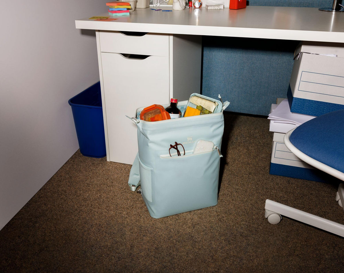 STANLEY All Day Madeleine Midi Cooler Backpack features 20-can capacity for drinks and snacks.