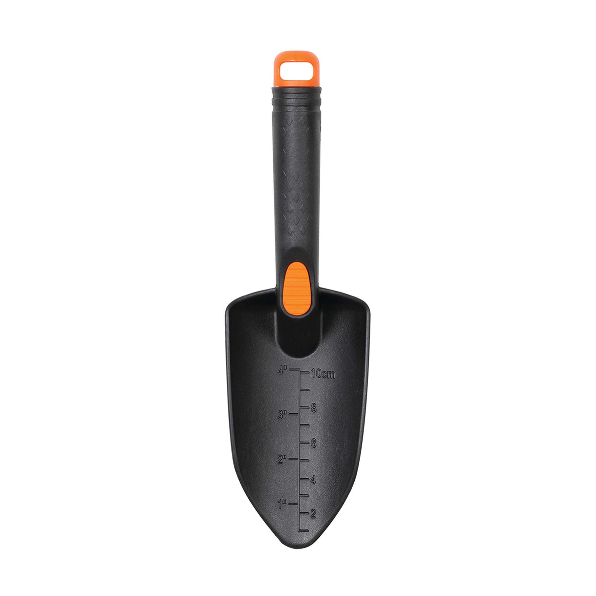 Stansport heavy-duty plastic hand trowel front view, ideal for stream bed scooping and quick digs.
