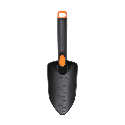 Stansport heavy-duty plastic hand trowel front view, ideal for stream bed scooping and quick digs.