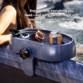 Star Splash dual cup holders hold drinks securely on both sides