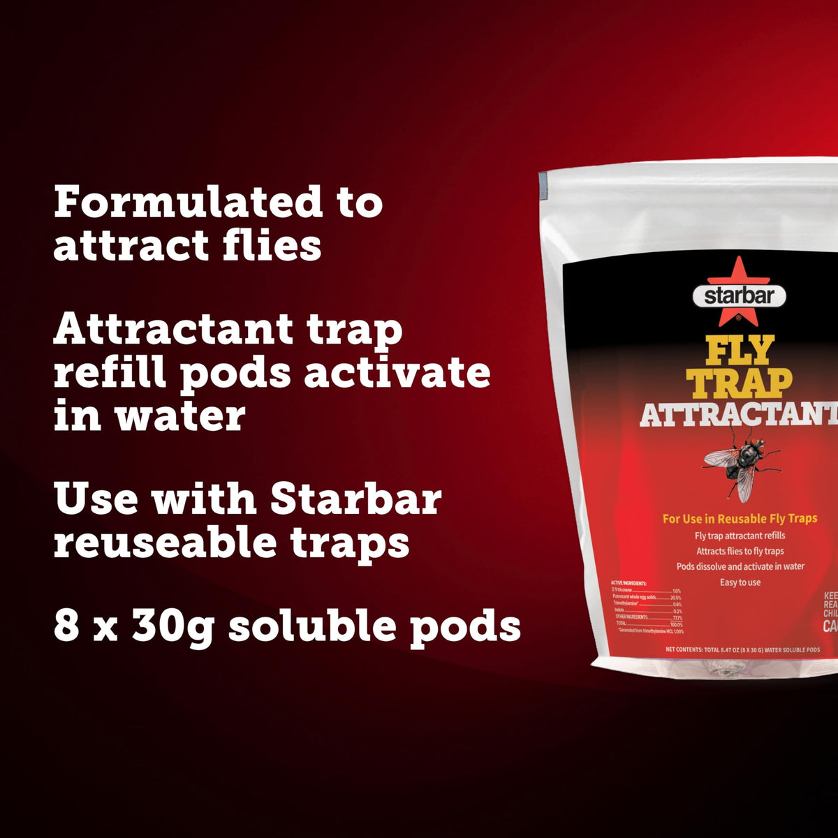 Starbar activate attractant outdoors for effective trap attraction.