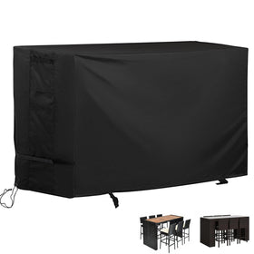 Starcrew bar height patio set cover on a 6-person dining set, protecting from rain and sun