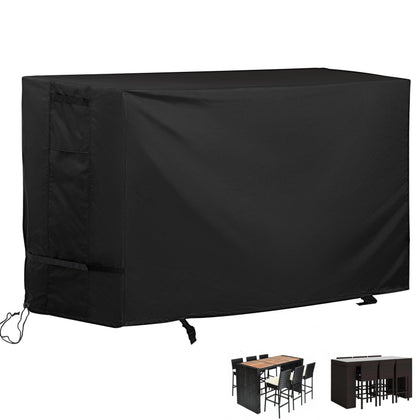Starcrew bar height patio set cover on a 6-person dining set, protecting from rain and sun