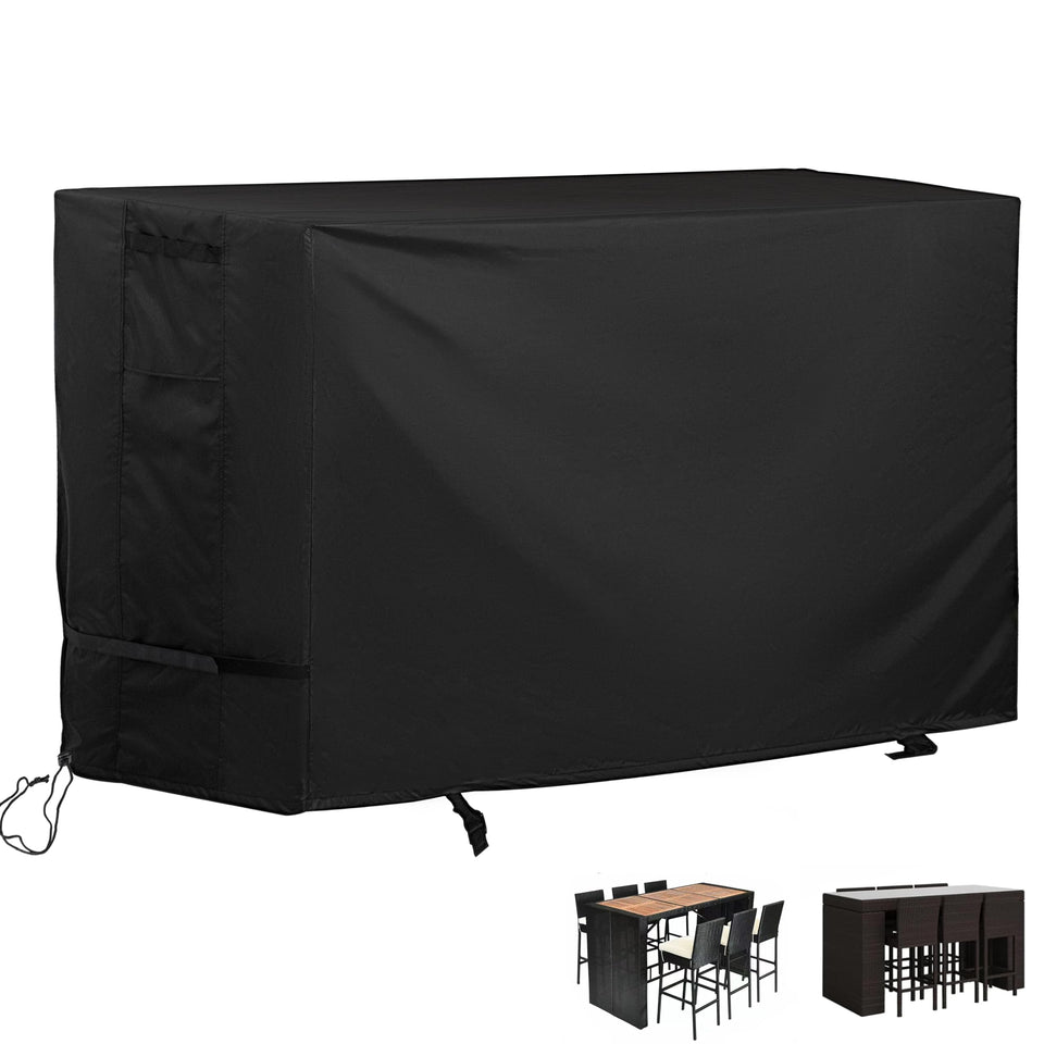 Starcrew bar height patio set cover on a 6-person dining set, protecting from rain and sun