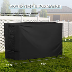 Starcrew bar height set covered on a patio, ready for storage
