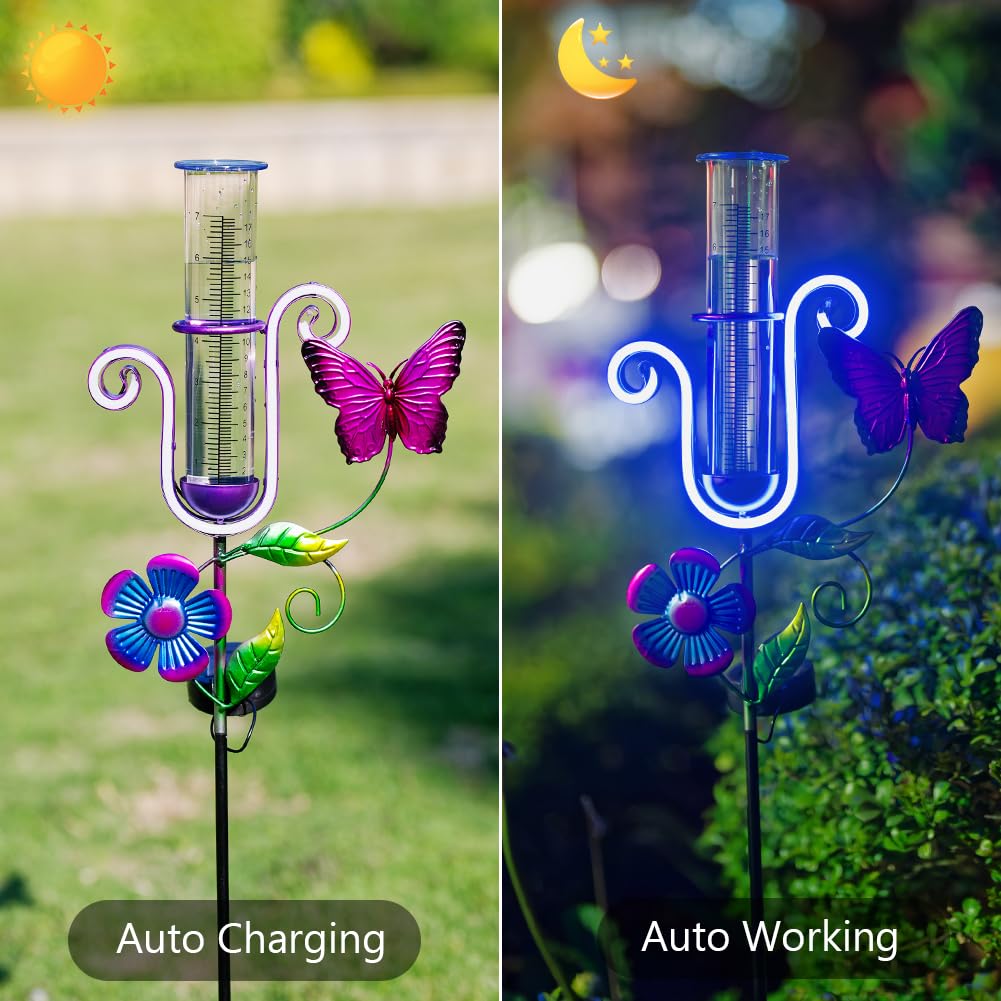 Stargarden 7-inch acrylic tube rain gauge for easy readings in the garden