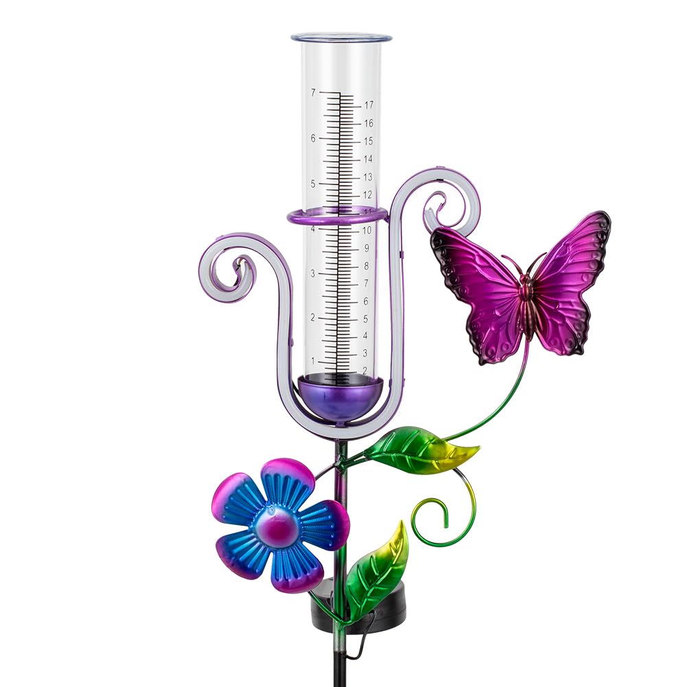 Stargarden butterfly-design garden rain gauge for decorative rainfall measurement