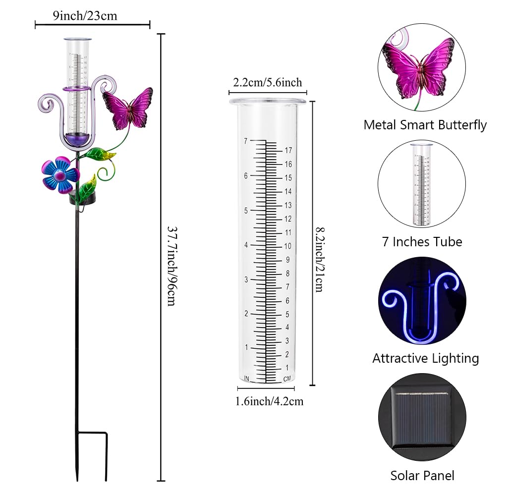 Stargarden solar-powered rain gauge with day-night operation