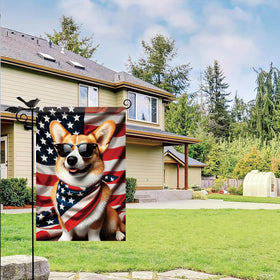 Starlit Patio 12x18 inch flag fits standard garden stands.