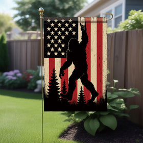 Starlit Patio American flag garden banner brightening sidewalks and pathways