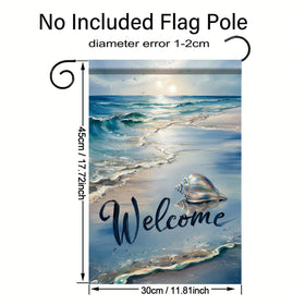 Starlit Patio burlap outdoor flag; rustic texture with durable outdoor appeal.