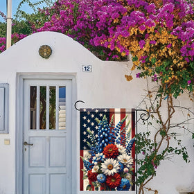 Starlit Patio Saoplasa compact 12x18 flag for quick porch setup.