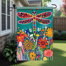 Starlit Patio double-sided flag shows vibrant patterns from every angle.