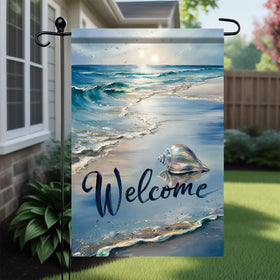 Starlit Patio double-sided flag; vibrant decor visible from any angle outdoors.