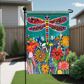 Starlit Patio dragonfly and flower design brightens porches and gardens.
