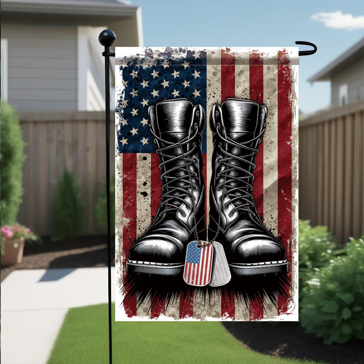 Starlit Patio easy-installation flag—slides onto a standard pole for quick setup