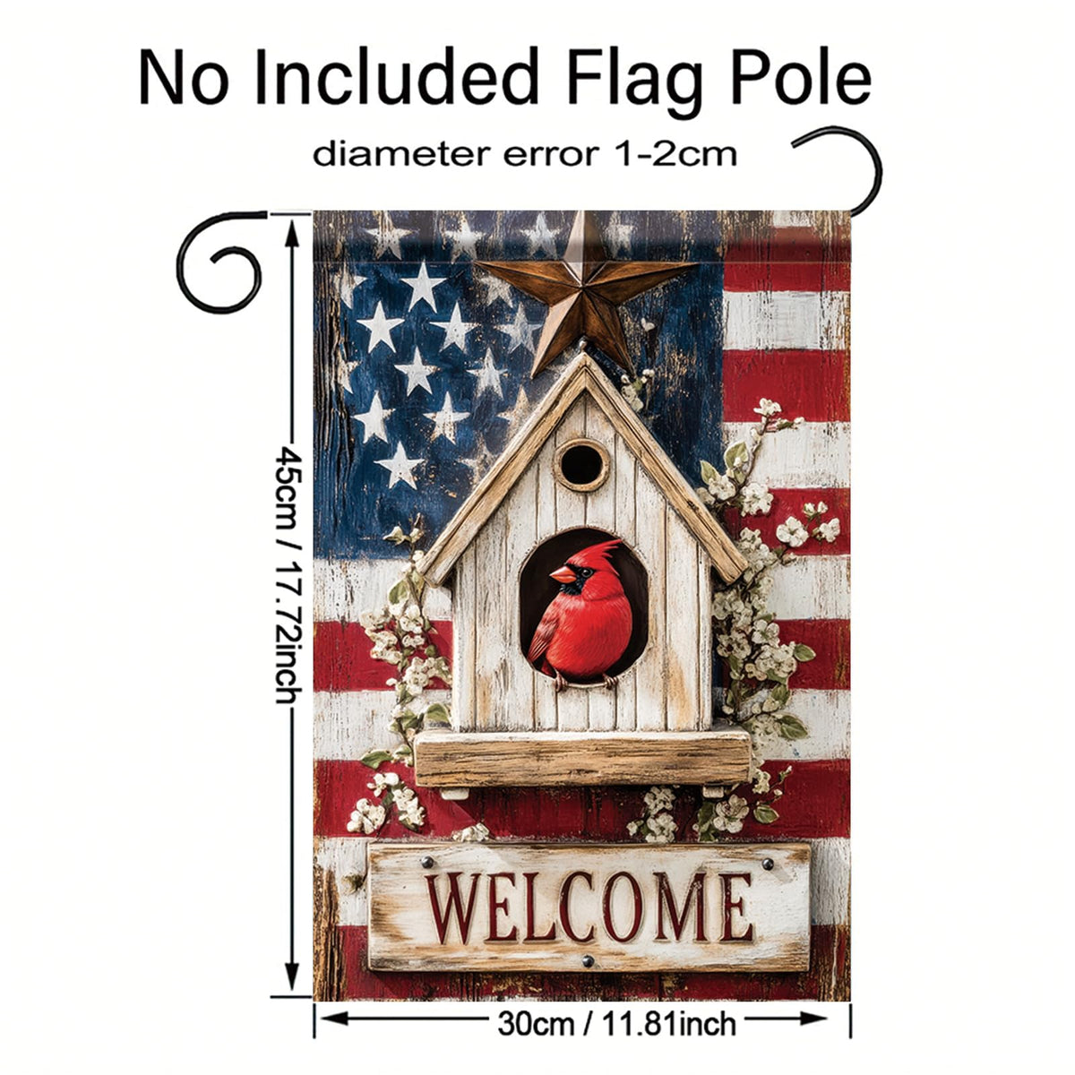 Starlit Patio patriotic flag makes a thoughtful outdoor accent.
