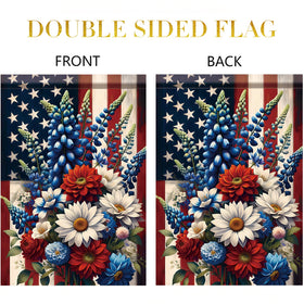 Starlit Patio Saoplasa Independence Day floral welcome flag for front entryways.