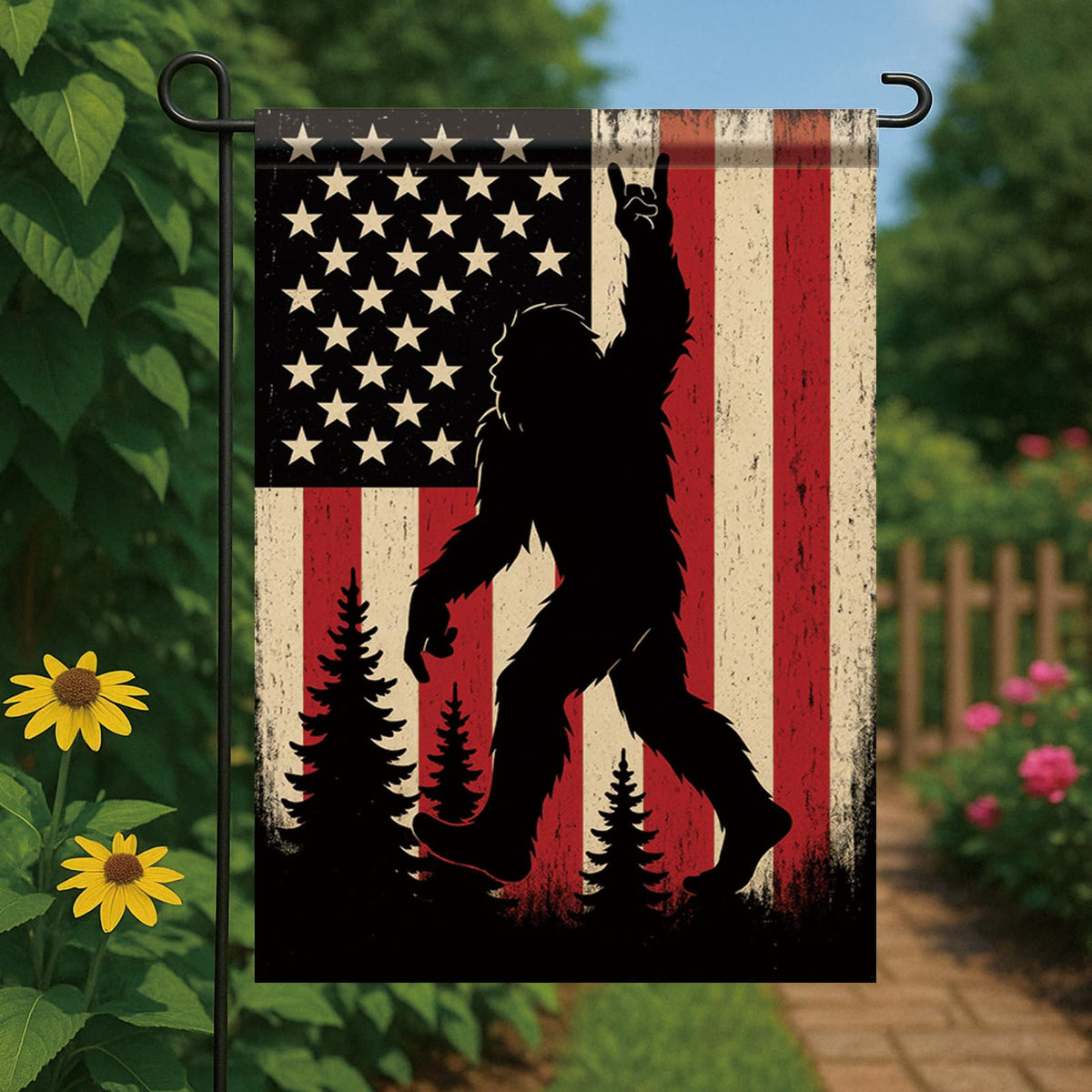 Starlit Patio Memorial Day outdoor flag adds seasonal Americana charm