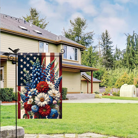 Starlit Patio Saoplasa outdoor decor flag used to brighten a yard or garden.