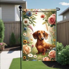 Starlit Patio polyester garden flag withstands outdoor weather while keeping colors vivid.