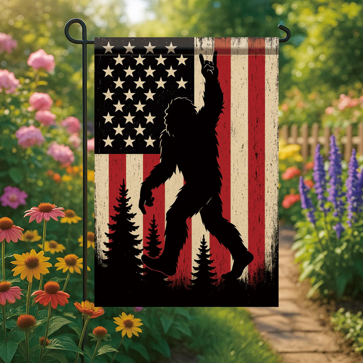 Starlit Patio porch lawn flag complements outdoor decor on summer days