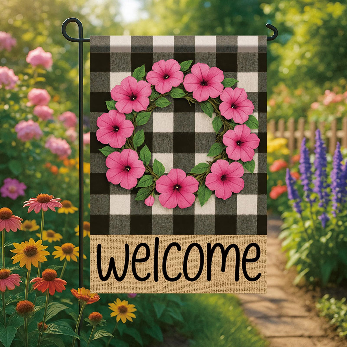 Starlit Patio porch and yard display flag on a stand for entryway decor
