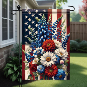 Starlit Patio Saoplasa red white blue floral flag for vibrant outdoor decor.