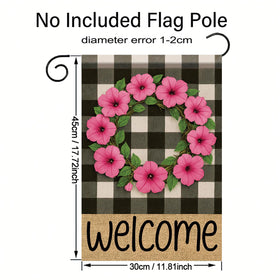 Starlit Patio farmhouse-inspired welcome flag for spring outdoor display