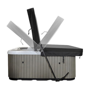 Starmist hot tub cover lift bar under-tub installation for easy cover removal.