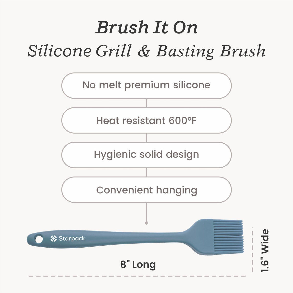 StarPack Home Brush It On demonstrates 600°F heat resistance for high-temp cooking.