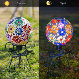Starsoul glass garden globe outdoors adds color and charm to decor.