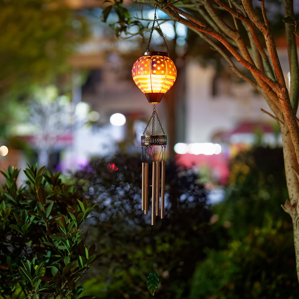 Starsoul outdoor chimes offer a flickering flame effect that enhances evening ambiance.