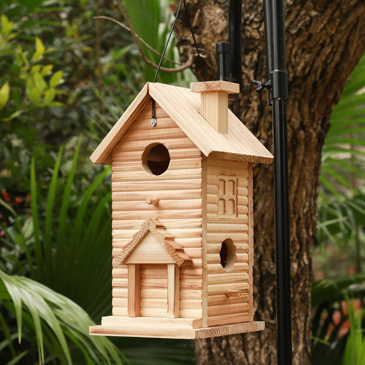 STARSWR bird house entrance and platform supports perching and quick entry for birds.