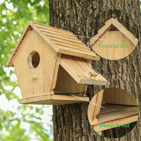 STARSWR Bird House hangs on a tree or board installation.