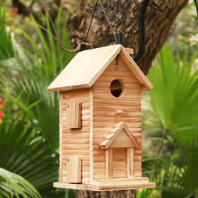 STARSWR bird house vent-side door for improved airflow and easy cleaning access.