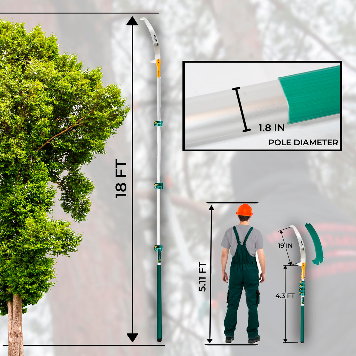 StartPro carbon-enriched blade delivers clean, smooth cuts on branches