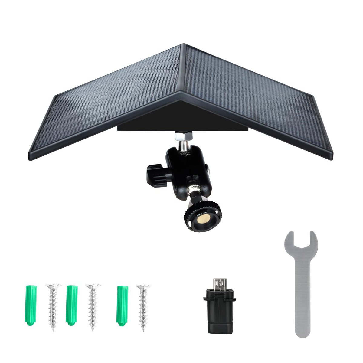 Weather-ready design shields the panel from rain and snow.