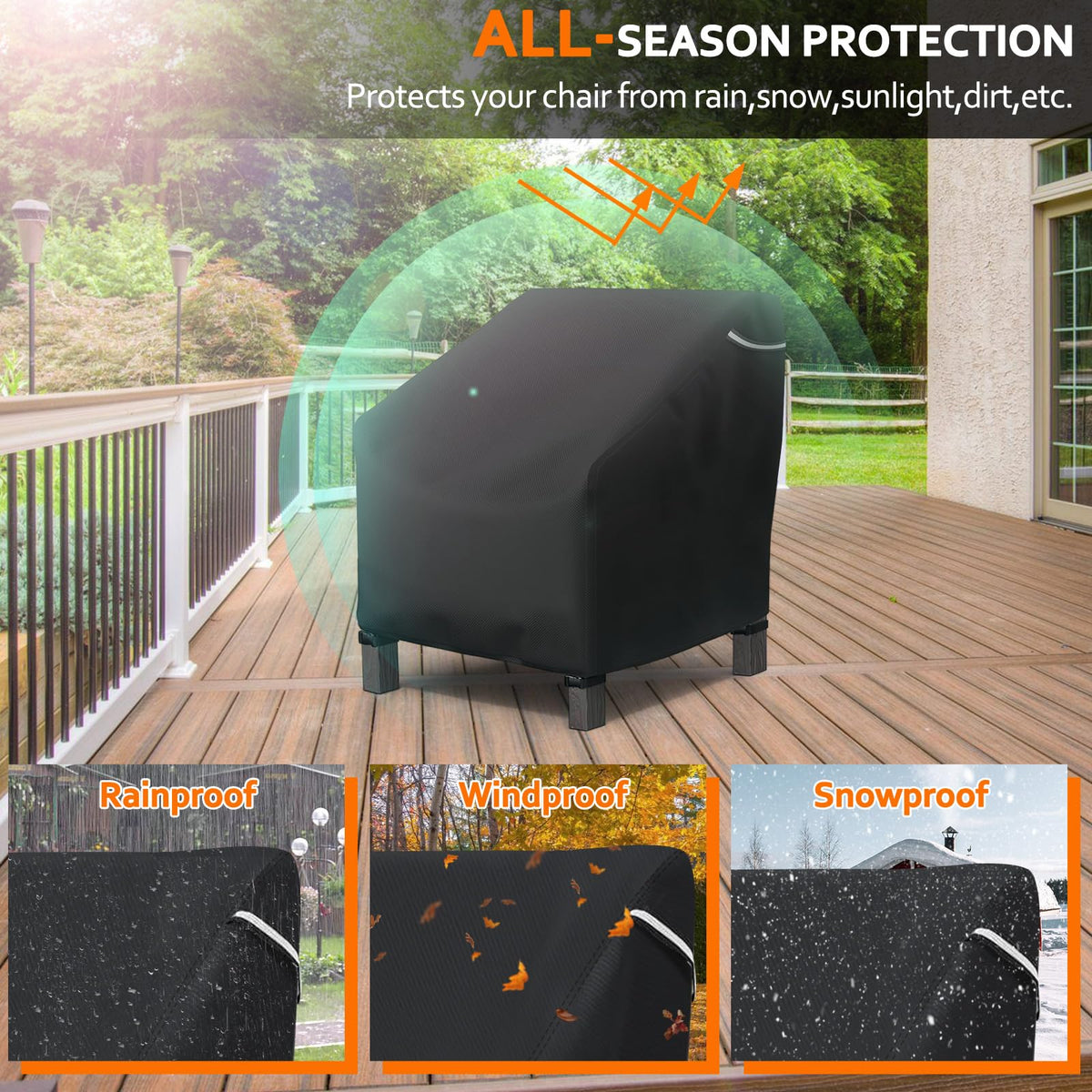 STARTWO chair cover dimensions fit chairs up to 29W x 30D x 36H.
