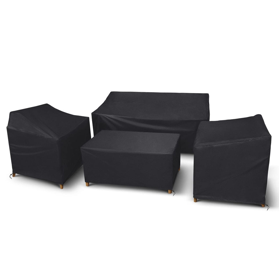 STARTWO four-piece patio cover set protecting a rattan furniture group outdoors