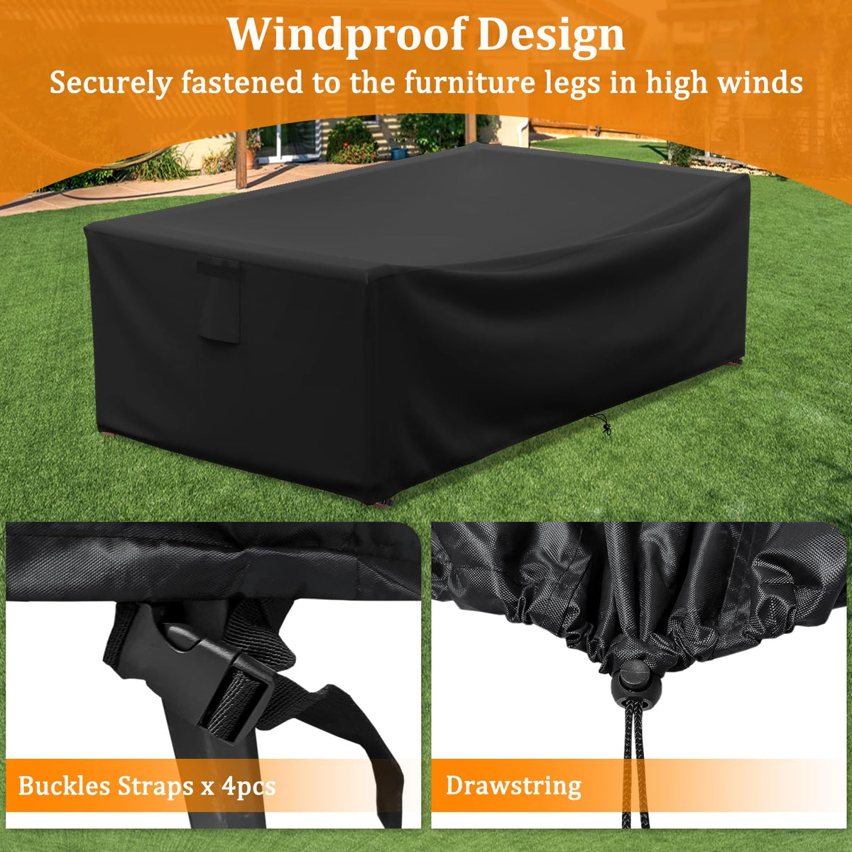 STARTWO windproof design with buckle straps keeps cover in place