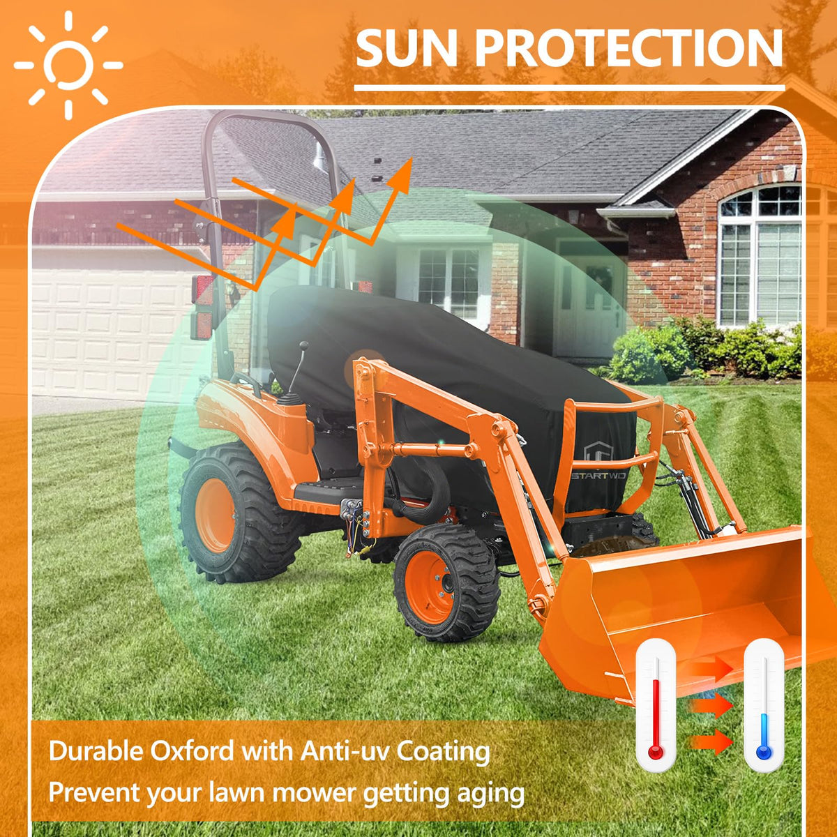 STARTWO tractor cover storage bag included for easy storage