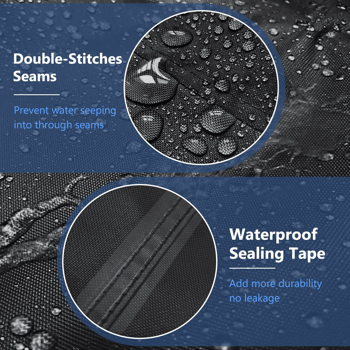 Detail of STARTWO waterproof laminated backing protecting against moisture