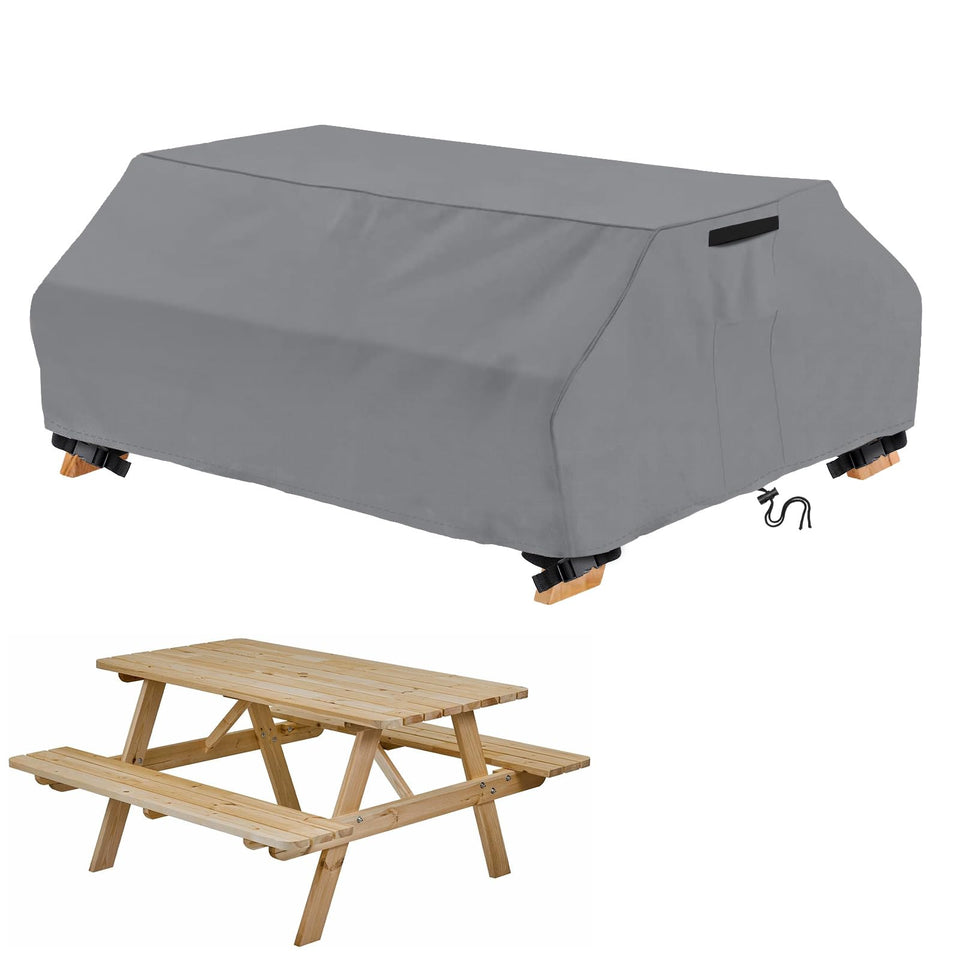 STARTWO waterproof picnic table cover over a 6 ft set protects from rain