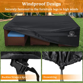 STARTWO windproof straps keep the cover secure during storms