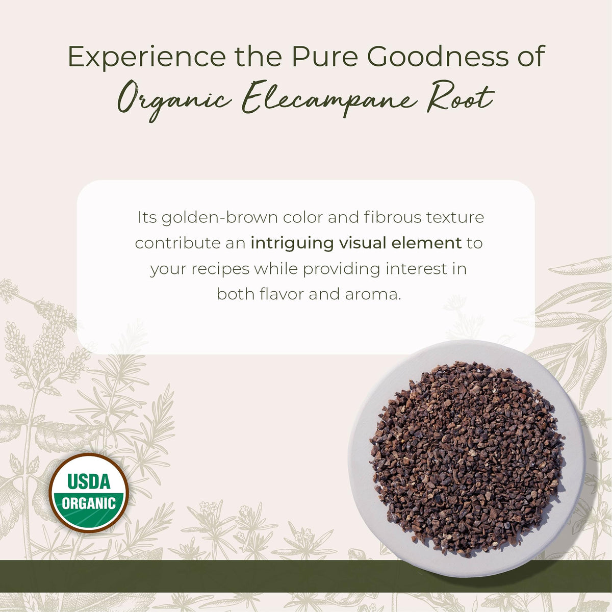 Starwest Elecampane Root cut and sifted for easy blending.