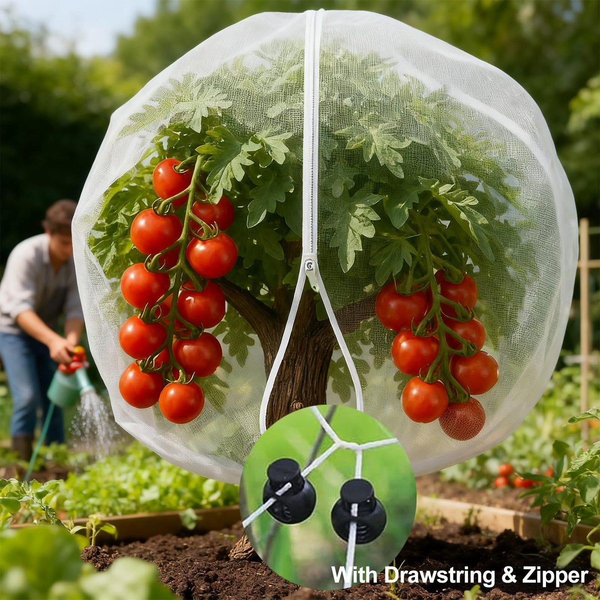 STATABSTA 2.3x3.3 ft mesh netting fits plant beds securely.