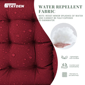 STAYDEN cushion with ties ensures secure fit on outdoor chaise