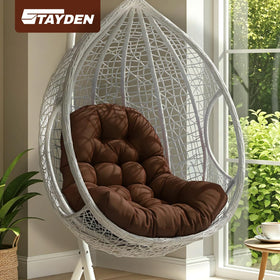 STAYDEN Egg Chair Cushion side view shows plush 6-inch thickness for relaxed seating